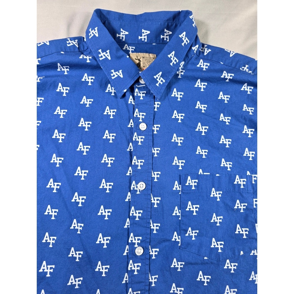 Jack + Sage Air Force Academy Shirt Mens XL Blue All Over Print Button Up